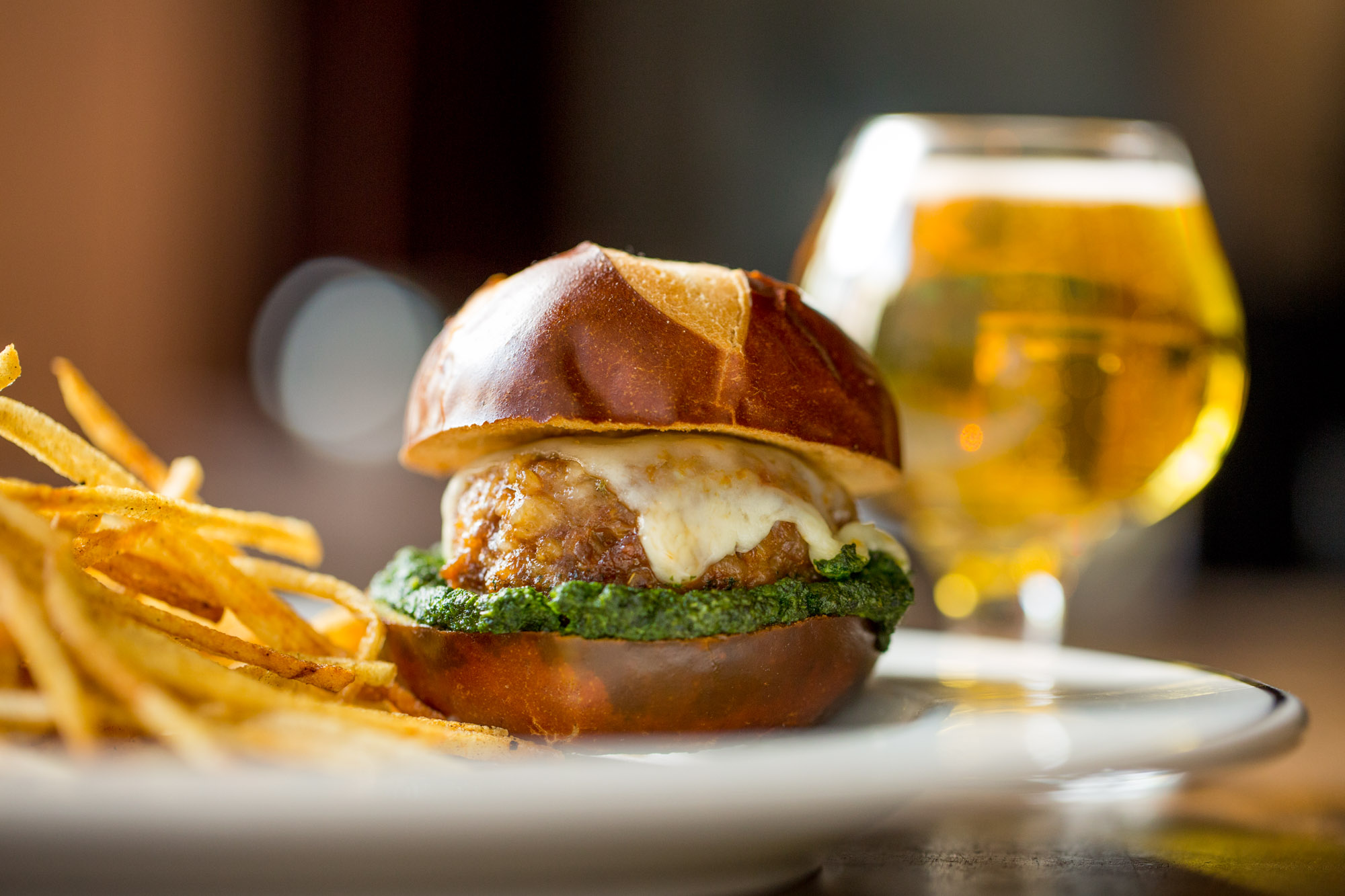 A slider sitting on a plate